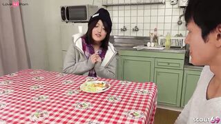 Japanese Teen give First Blowjob