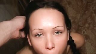 Filthy russian brunette whore in erotic scene