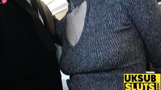 UKSubSluts.com - Brunette teen's small tits cum on stiff cock and delight