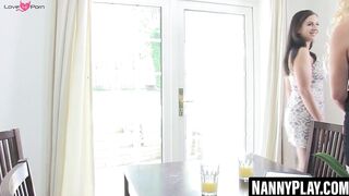 Busty lesbians Rebecca Jane Smyth and Tindra Frost eat ass and pussy