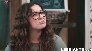 Amazing TS Emma Rose expels her cum on Leana Lovings trimmed pussy