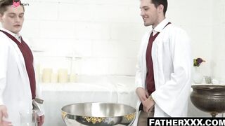 FatherXXX.com - Aspiring priests' sacred altar raw fuck discovery