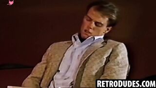 RetroDudes.com - Young jock Eric Radford jerks his dick and fondles his balls for an