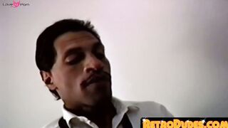 RetroDudes.com - Vintage male gets covered in cum while stroking his big dick