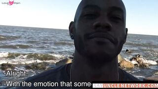 SayUncleNetwork.com - Black jock's outdoor threesome with raw bareback and cum play