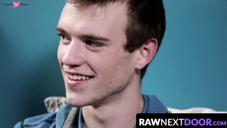 RawNextDoor.com - Steamy twinkie threesome bareback and spitroast session with Chad P