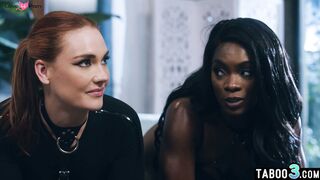 Obedient MILF and ebony GF serving hubby
