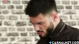 Andrew Connor trying to suck NIco Zettas big cock