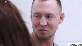 Sneaky TS stepsis suck and ride stepbros dick