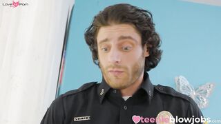 Hung officer disciplines Athena Hearts throat with his big hard baton