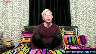 BoyObsession.com - Solo twink Jax Marnell drills ass with toy and wanks cock hard