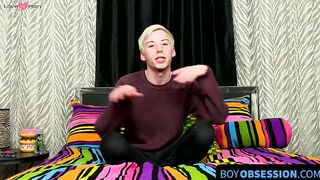 BoyObsession.com - Solo twink Jax Marnell drills ass with toy and wanks cock hard