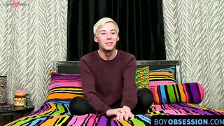 BoyObsession.com - Solo twink Jax Marnell drills ass with toy and wanks cock hard