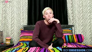 BoyObsession.com - Solo twink Jax Marnell drills ass with toy and wanks cock hard