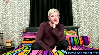 BoyObsession.com - Solo twink Jax Marnell drills ass with toy and wanks cock hard