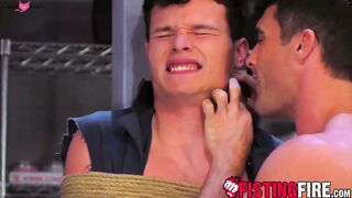 Apprentice Micky Mackenzie jerking off while gazing at a gay porn mag