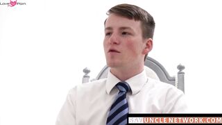 SayUncleNetwork.com - Young mormon jerked by elder while fingered hard in the ass