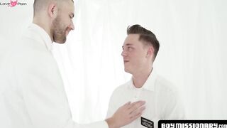 BoyMissionary.com - Forbidden threesome with an intense spitroast for a twink