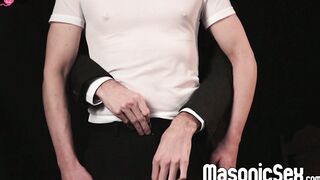 Servant Sage Roux kneels and sucks master Tucker Barretts big dick