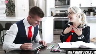 TinyAsianPussy.com - Chloe's Asian pussy and boobs fucked by Oliver Faze