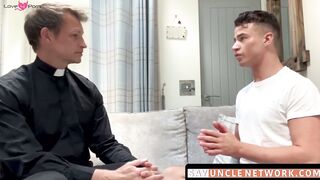 SayUncleNetwork.com - Young twink's raw baptism by daddy priest's powerful cock