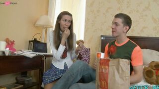 Striking teen Angelina B. gets body caressed