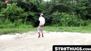 Str8Thugs.com - Cute straight guy Sean Johansen's nature-bound dick play and cum shot