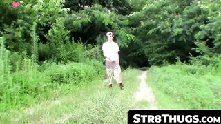 Str8Thugs.com - Cute straight guy Sean Johansen's nature-bound dick play and cum shot