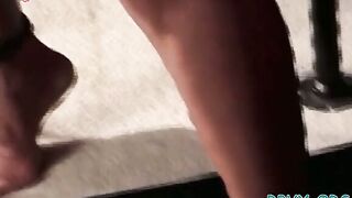 Seductive bimbo is playing with a marital-device