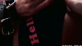 Seductive bimbo is playing with a marital-device