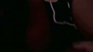 Seductive bimbo is playing with a marital-device