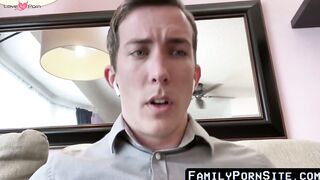 FamilyPornSite.com - Stepson coaxed into hardcore taboo barebacking fun with stepfath