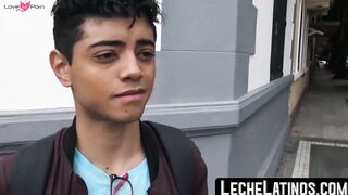 LecheLatinos.com - Young Latino's dick and cum-filled mouth debut