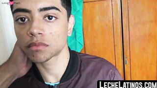 LecheLatinos.com - Young Latino's dick and cum-filled mouth debut