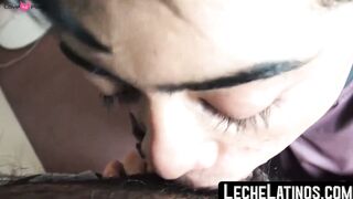 LecheLatinos.com - Young Latino's dick and cum-filled mouth debut