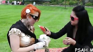 Mature gives head and dildoded