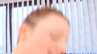 Dissolute young redhead floozy April gets hammered