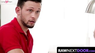 RawNextDoor.com - Hardcore bareback fucking with two muscular youngsters Mikey Junior