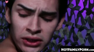 HotFamilyPorn.com - Stepson Aaron Perez caught Latino stepdad Rodrigo Amor watching g