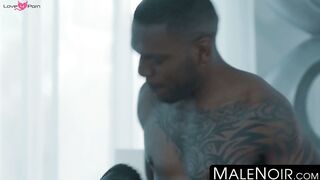 MaleNoir.com - Tattooed black gay Max Adonis anal fucks his hunky lover hard
