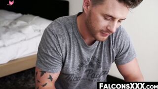FalconsXXX.com - Muscular gays Josh Moore and Andro Maas kiss and engage in raw anal