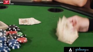 GIRLSWAY - Strip Poker Champ Hayley Davies DOUBLE FISTS Besties Vanna Bardot & Charlie Forde