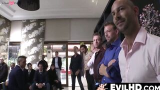 EvilHD.com - Naughty bitches go wild with horny hunks in a massive group fuck