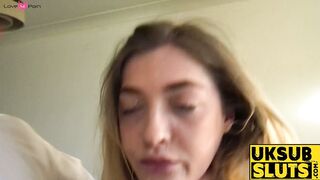 UKSubSluts.com - Blonde teen Rhiannon Ryder's hard threesome fuck and pleasure