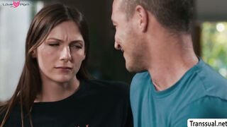 Shemale brunette loves getting ass pound by bigcock