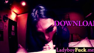 White client enjoyed blowjob by tranny