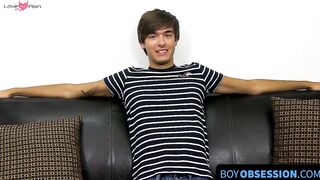 BoyObsession.com - Fresh homo Jayson Steel interviewed before jacking off solo