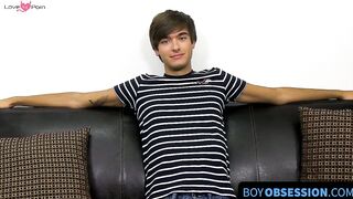BoyObsession.com - Fresh homo Jayson Steel interviewed before jacking off solo