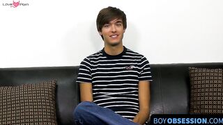 BoyObsession.com - Fresh homo Jayson Steel interviewed before jacking off solo