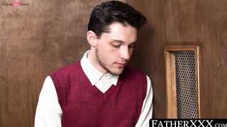 FatherXXX.com - Sinful twink's confession booth raw fucking by a horny, devious pries